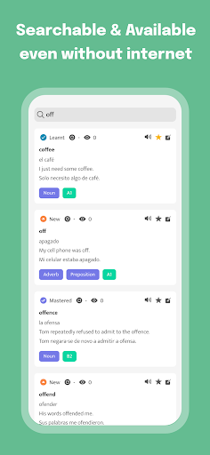 Screenshot of Most Common English Words