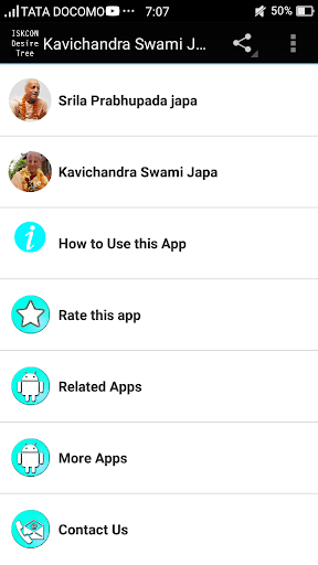 Android application Kavicandra Swami Japa screenshort
