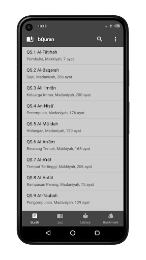 Android application bQuran screenshort