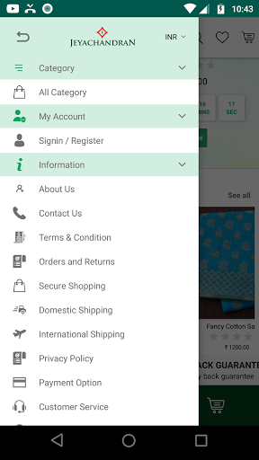 Android application Jeyachandran Textiles screenshort