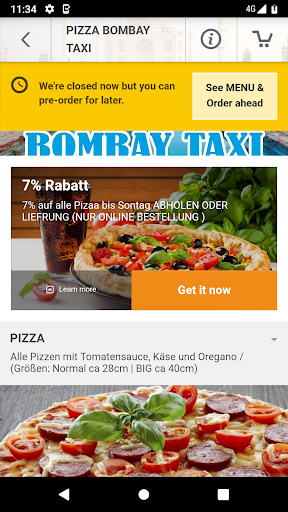 Pizza Bombay Taxi Screen 3