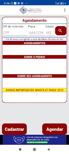 Android application SIGMVK - Calcário Bodoquena screenshort