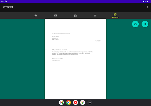 Letters as PDF files