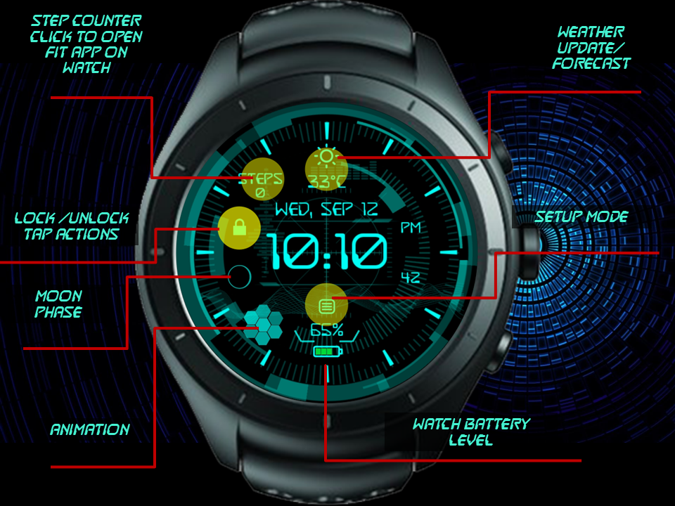 Android application Commander watch Face screenshort
