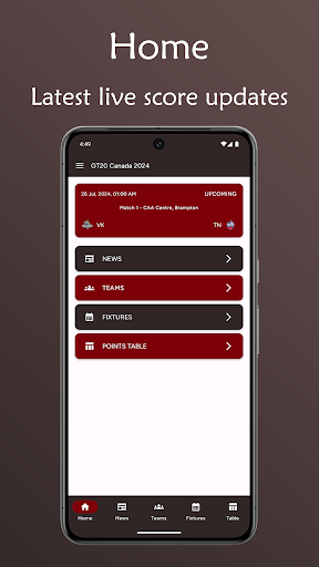 Android application GT20 Canada 2024 - Schedule screenshort