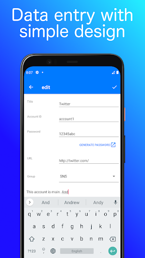 Password manager like notepad Screen 3