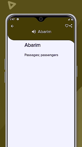 Bible Names Meaning Dictionary Screen 2