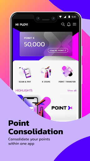 POINT X APP Screen 2