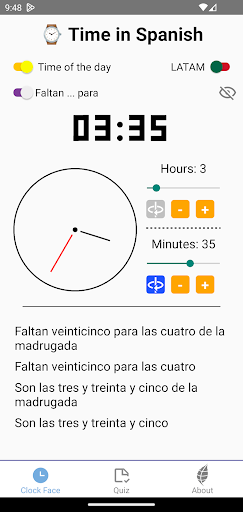 Time in Spanish Screen 2