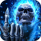 Blue Flaming Skull Live Wallpaper icon