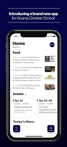 Android application Houma Christian School screenshort