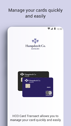 Android application Hampden & Co Card Transact screenshort