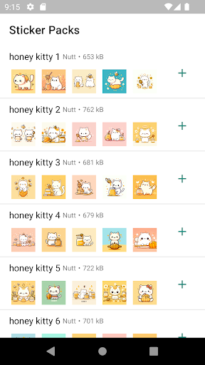 Android application Honey Kitty Stickers screenshort