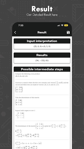 Cross Product Calculator Screen 3