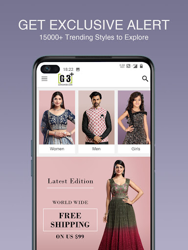 G3Fashion: Online Shopping App Screen 2