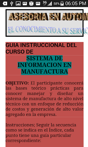 Android application Sistemas de Informacion screenshort