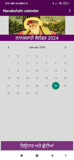 Android application Punjabi Calendar 2024 screenshort