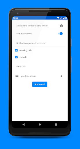 Android application Notifications Calls Email Mail screenshort
