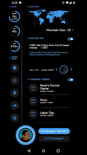 CMX - Dark Mode · KLWP Theme