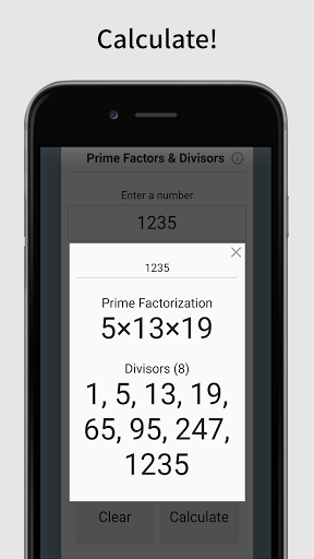 Prime Factorization & Divisors Screen 2