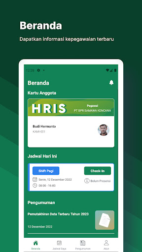 HRIS Mobile Screen 2