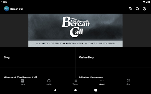 Screenshot of The Berean Call