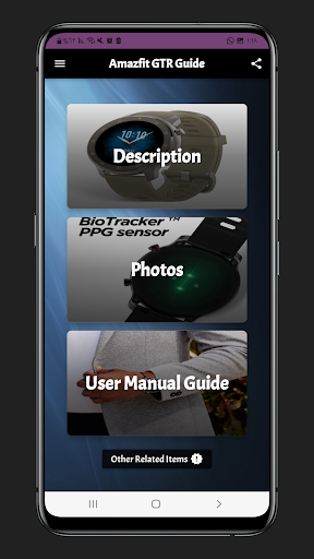 Android application amazfit gtr guide screenshort