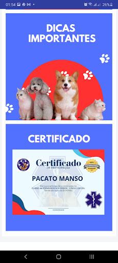 Android application SALVANDO SEU PET screenshort