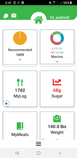 Android application MyNeWeighs screenshort