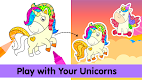 screenshot of Unicorn Coloring Book & Games
