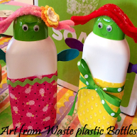 Art from waste plastic bottles