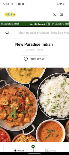 Android application New Paradise Indian screenshort