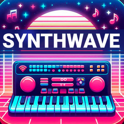 Synthwave Radio - Retro Music Logo