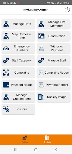 Android application MySociety Admin screenshort
