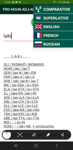 Finnish Pro-Noun Adverb Adject Screen 2