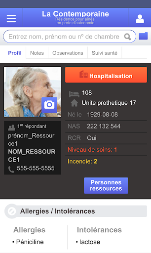 Android application Gestion Portail Santé screenshort