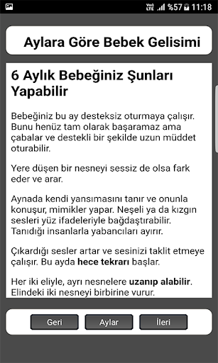 Ay Ay Bebek Gelişimi Büyümesi Screen 3