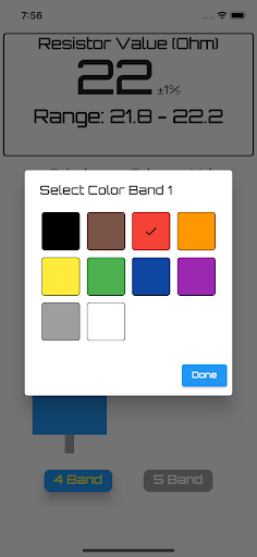 Resistor Calculator Screen 3