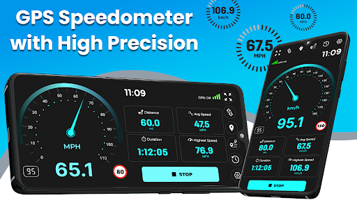 Android application Speedometer GPS HUD - Odometer screenshort