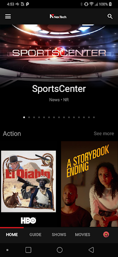 Android application Nex-Tech TV Now screenshort