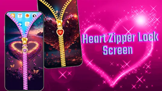 Heart zipper screen lock