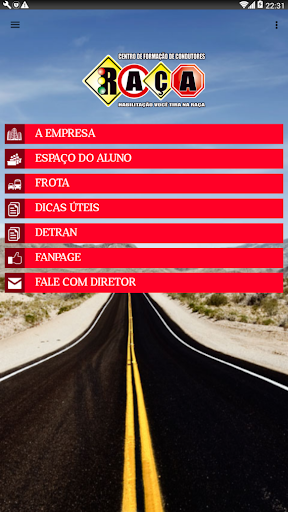 Android application Autoescola Raça screenshort