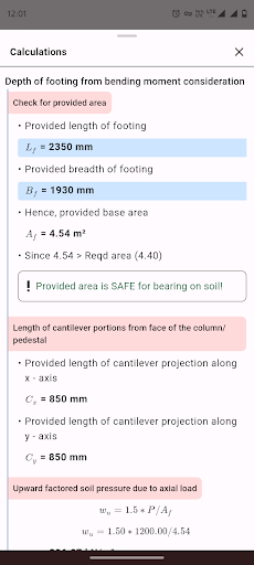 Footing Designer Screen 3
