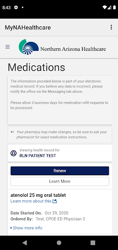 MyNAHealthcare Screen 3