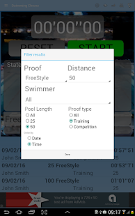 Swimming StopWatch free Screenshot