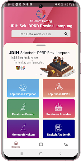 Android application JDIH Sek DPRD Provinsi Lampung screenshort