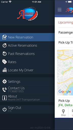 Android application Avanti Transportation screenshort