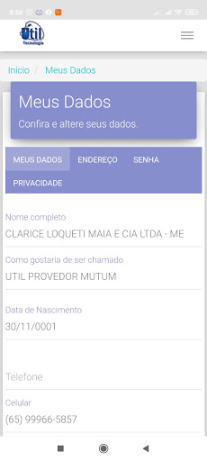 Util Tecnologia - Clientes Screen 3
