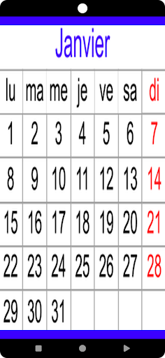 Calendrier francais 2024 Screen 3