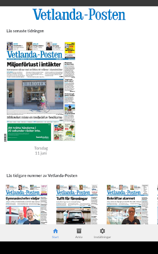 Vetlanda-Posten e-tidning Screen 3